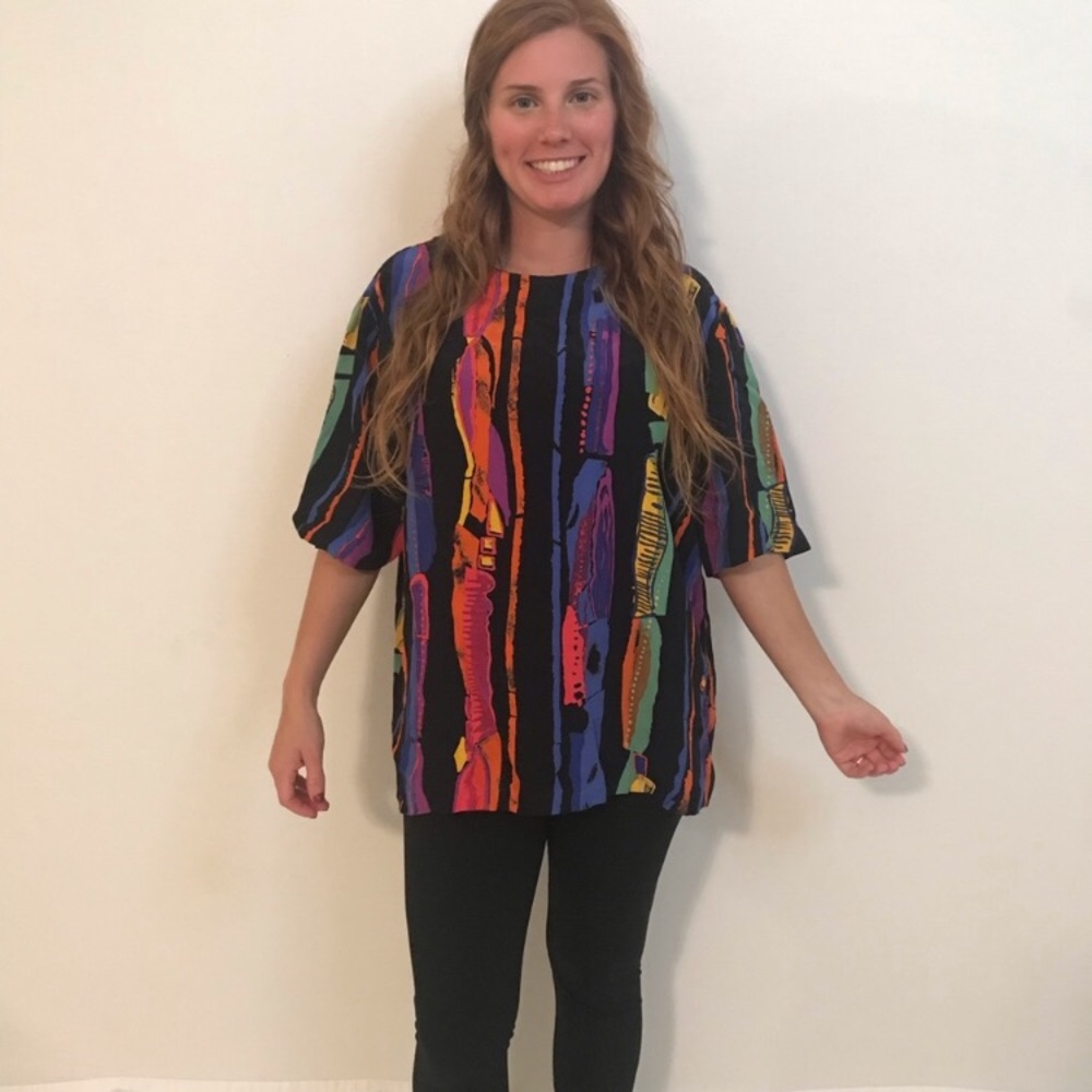 Christine David Colorful, Fun, Unique Blouse ⭐️ - Picture 4 of 7